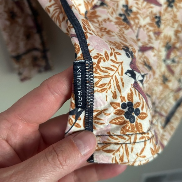 Kari Traa Long Sleeve Thermal Shirt Size Medium Bird Print - Picture 6 of 8